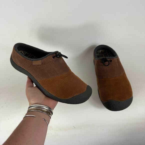 Keen Howser III Slide Sandals Men's 9 Corduroy Brown Cord Lock Round Toe Comfort - Picture 1 of 10
